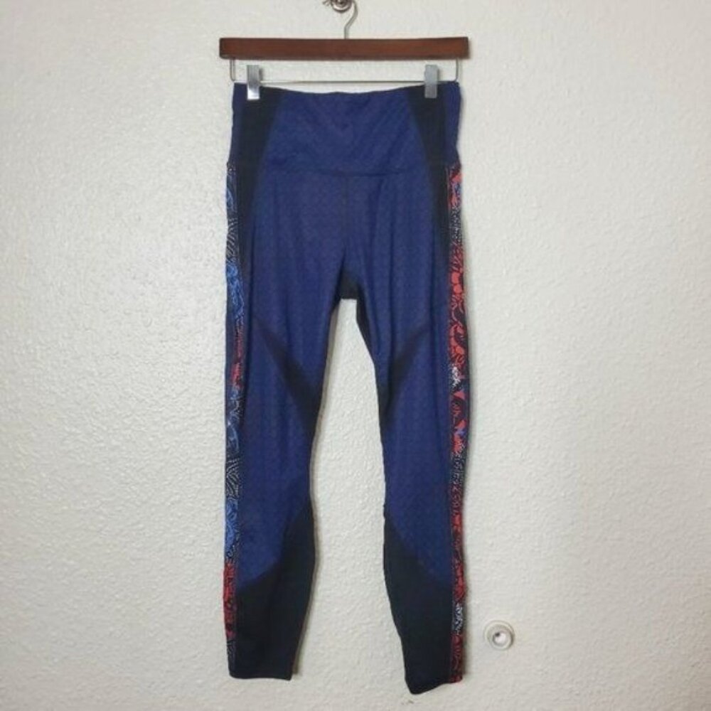 Athleta Lotus Precision High Rise Floral Print 7/8 Tights Women's Size Small